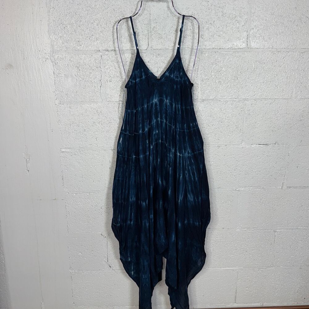 Raviya Tie-Dye Handkerchief-Hem Cover-up Dress - Blue Ripple small $54